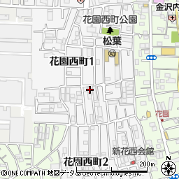 大阪府東大阪市花園西町周辺の地図