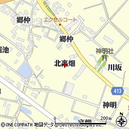 愛知県田原市神戸町北高畑周辺の地図