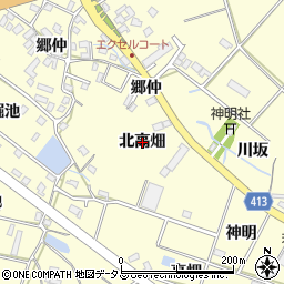 愛知県田原市神戸町（北高畑）周辺の地図