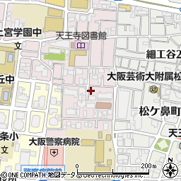大阪府大阪市天王寺区北山町周辺の地図