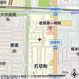 大阪府東大阪市若草町周辺の地図