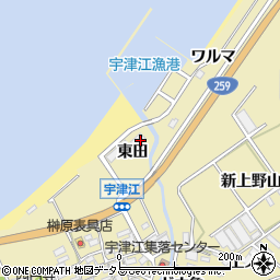愛知県田原市宇津江町東田周辺の地図
