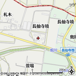 愛知県田原市相川町（長仙寺境）周辺の地図