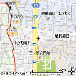 東大阪市消防局西消防署足代出張所周辺の地図