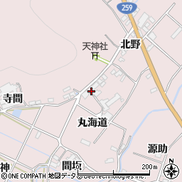 愛知県田原市野田町丸海道周辺の地図