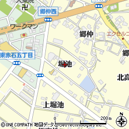 愛知県田原市神戸町（堀池）周辺の地図