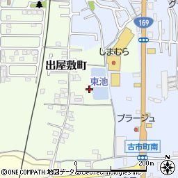 奈良県奈良市出屋敷町周辺の地図