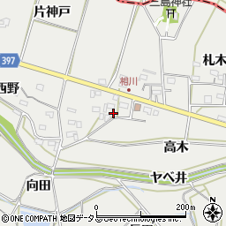 愛知県田原市相川町高木周辺の地図
