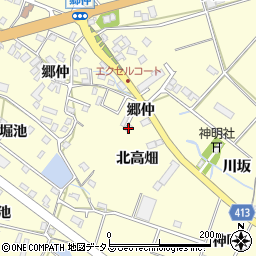 愛知県田原市神戸町郷仲108-2周辺の地図