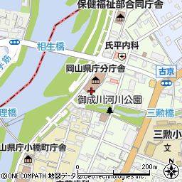 岡山県庁　自治研修所周辺の地図