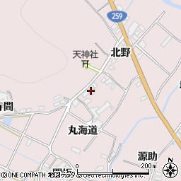 愛知県田原市野田町丸海道74周辺の地図