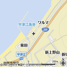 愛知県田原市宇津江町（ワルマ）周辺の地図