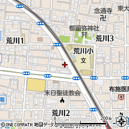 大阪府東大阪市荒川周辺の地図