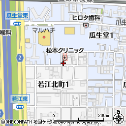 東大阪若江北郵便局周辺の地図