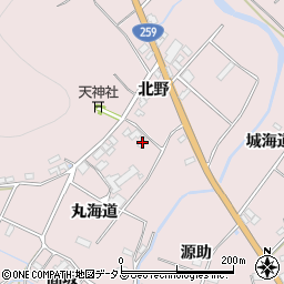 愛知県田原市野田町丸海道65-3周辺の地図