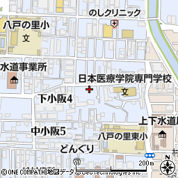大阪府東大阪市下小阪4丁目9-7周辺の地図