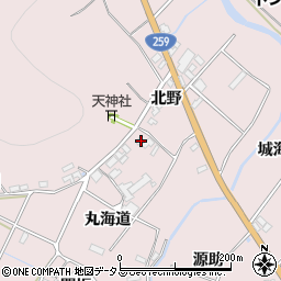 愛知県田原市野田町丸海道72周辺の地図