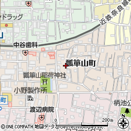 瓢箪山町１１－９テラスハウス周辺の地図