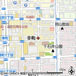 岡山県岡山市北区幸町周辺の地図