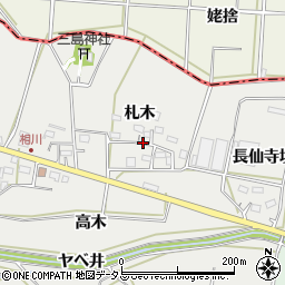 愛知県田原市相川町札木周辺の地図