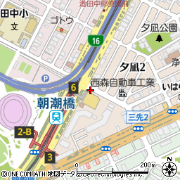 大阪市立　朝潮橋駅有料自転車駐車場周辺の地図