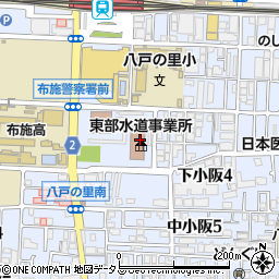 大阪府庁東部水道事業所周辺の地図