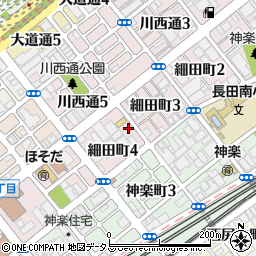 兵庫県神戸市長田区細田町周辺の地図