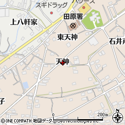 愛知県田原市加治町天神周辺の地図