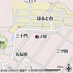 愛知県田原市野田町山ノ川周辺の地図