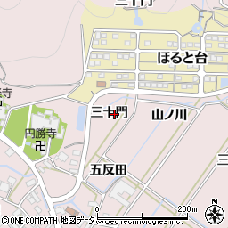 愛知県田原市野田町三十門周辺の地図