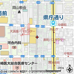 岡山天満屋バスセンター周辺の地図