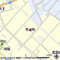 愛知県田原市神戸町竹ノ内周辺の地図