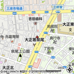 ファミリーマート泉尾１丁目店周辺の地図