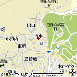 兵庫県神戸市須磨区多井畑清水周辺の地図