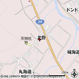 愛知県田原市野田町北野184周辺の地図