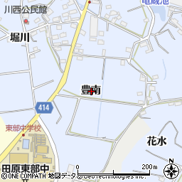 愛知県田原市豊島町豊南周辺の地図