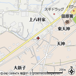 愛知県田原市田原町上八軒家39-9周辺の地図