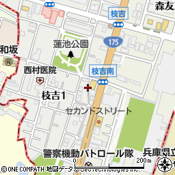 枝吉1丁目akippa駐車場【屋根付き】周辺の地図