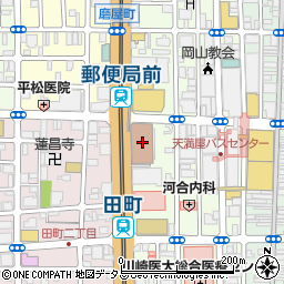 岡山中央郵便局　アルバイト募集専用番号周辺の地図