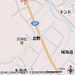 愛知県田原市野田町北野周辺の地図