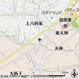 愛知県田原市田原町上八軒家36-2周辺の地図