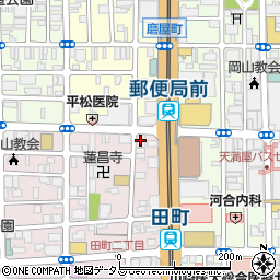 岡山県産業会館周辺の地図