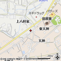 愛知県田原市田原町上八軒家36周辺の地図