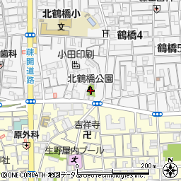北鶴橋公園周辺の地図