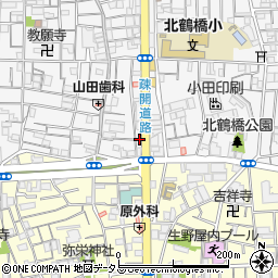 タイムズ鶴橋第２駐車場周辺の地図