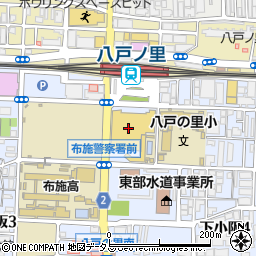 ライフ八戸ノ里店周辺の地図