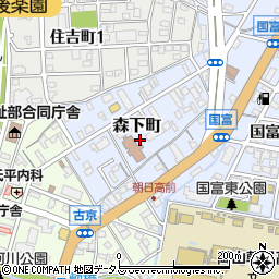 岡山県岡山市中区森下町周辺の地図