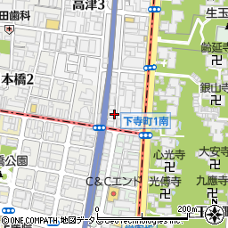 大阪府大阪市中央区高津3丁目16周辺の地図