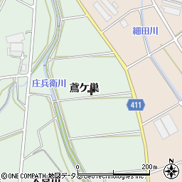 愛知県豊橋市城下町（鳶ケ巣）周辺の地図