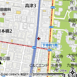 大阪府大阪市中央区高津3丁目16-6周辺の地図